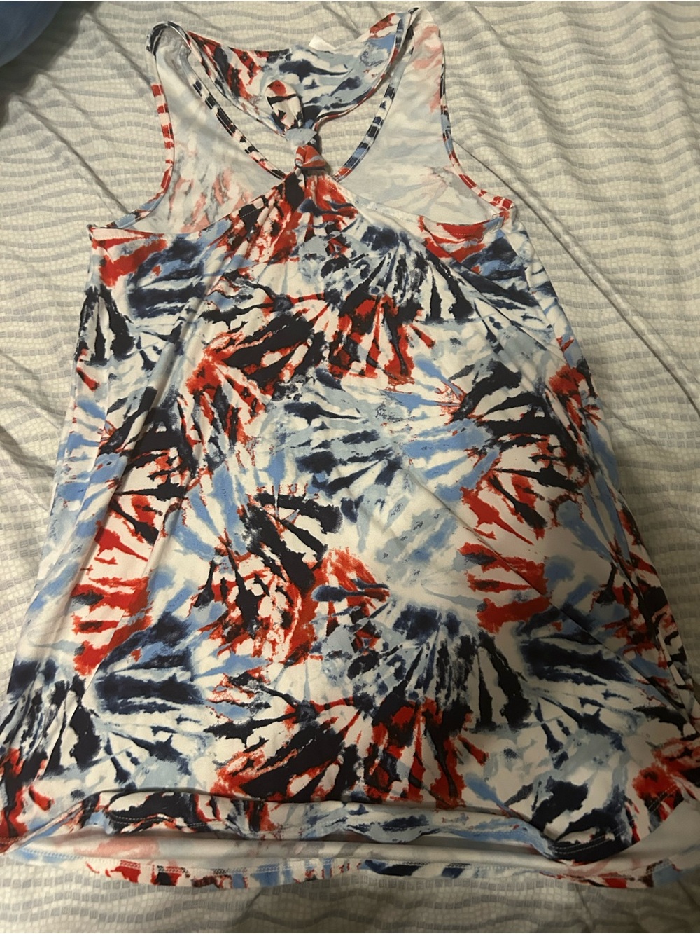 Cat & Jack One-Shoulder Tie-Dye Dress in Red, Navy & Light Blue - Picture 3 of 3